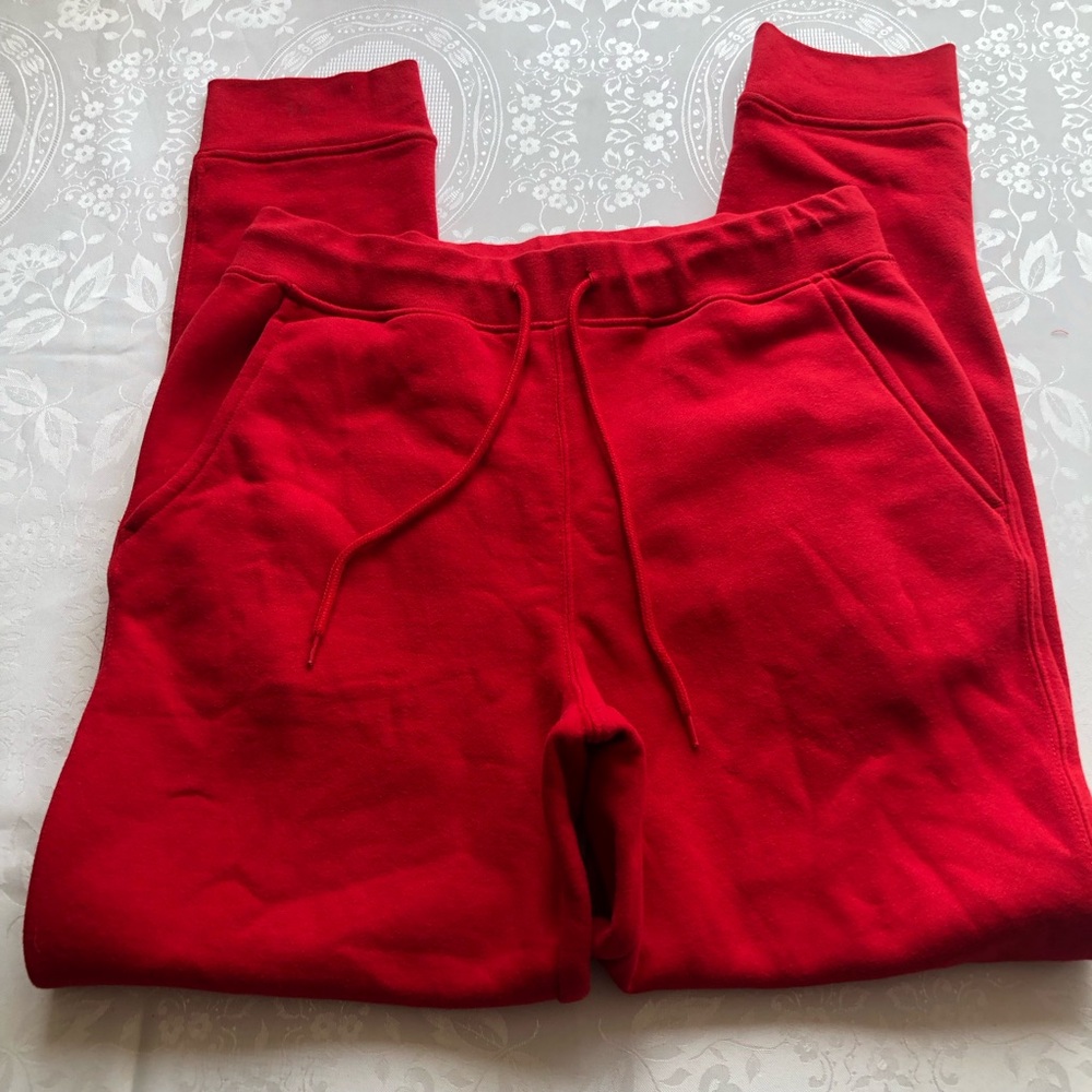 Berkeley Jensen Red Fleece Cuffed Joggers Sweatpants Women’s Size M Drawstring - Picture 16 of 16